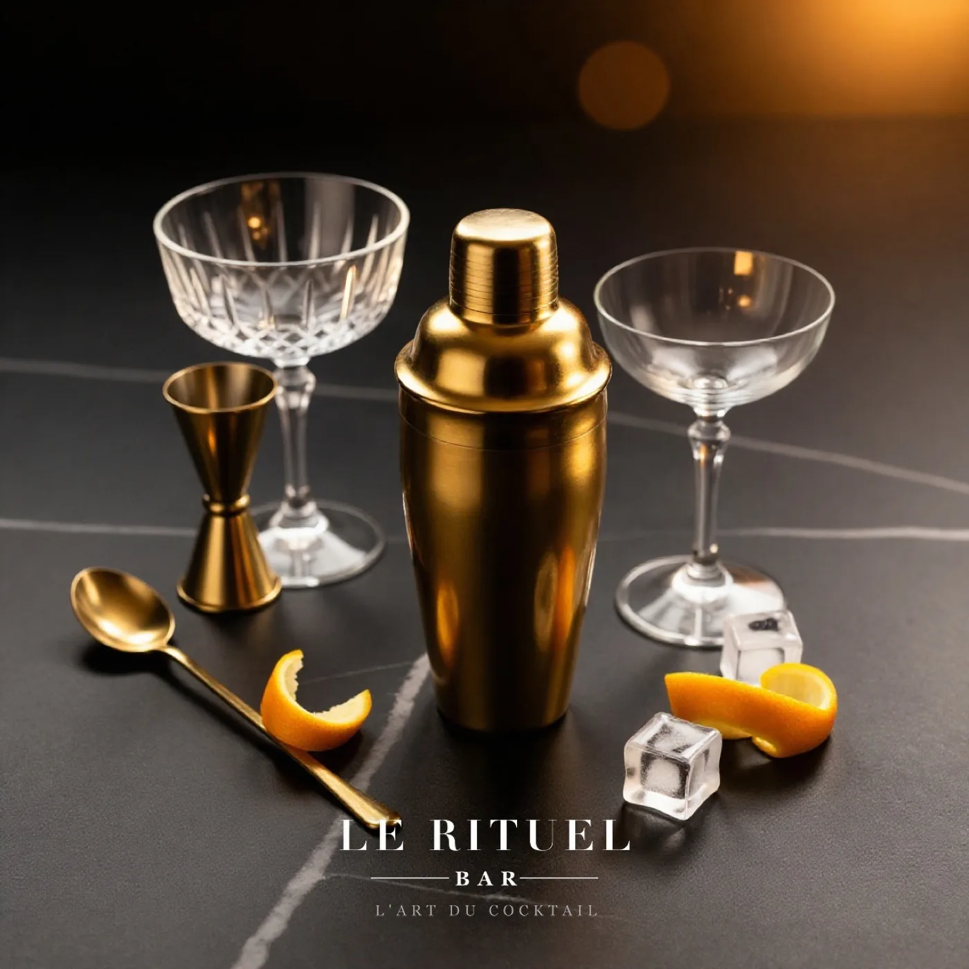 Flatlay d'ingrédients cocktail, Le Rituel Bar