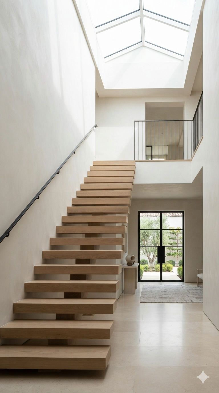 Escalier chêne blanc