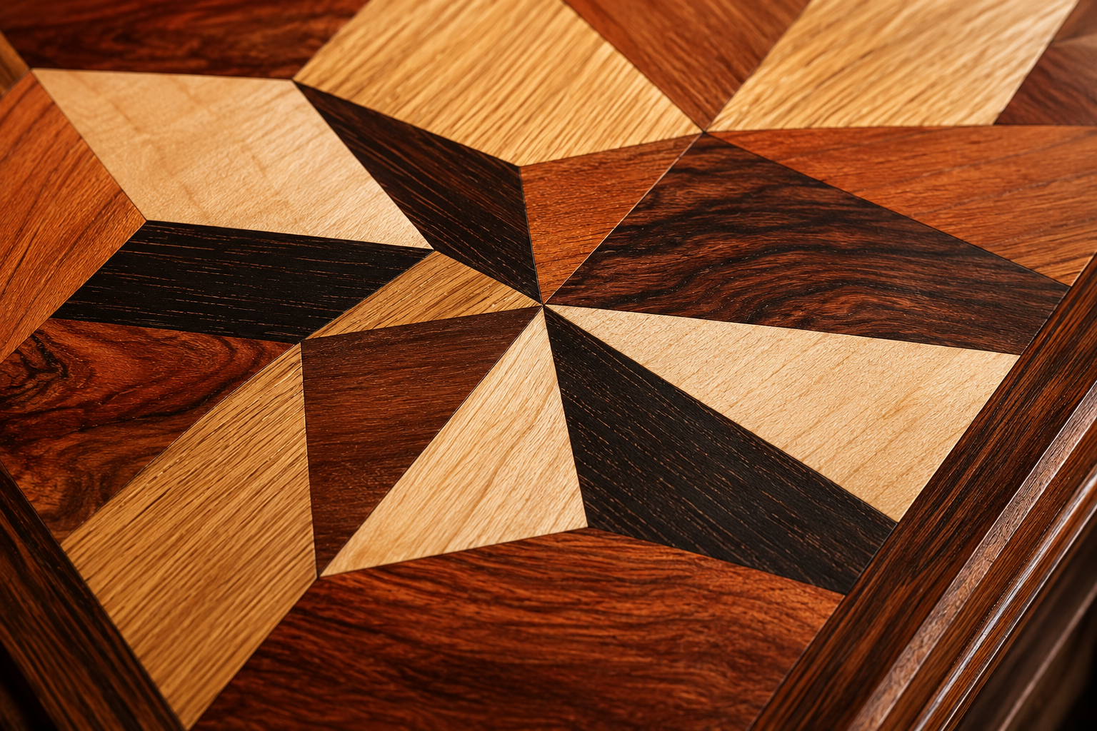 Plateau marqueterie multi-essences